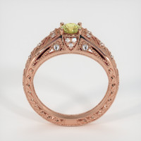 0.48 Ct. Greenish Yellow Sapphire Ring, 14K Rose Gold 2